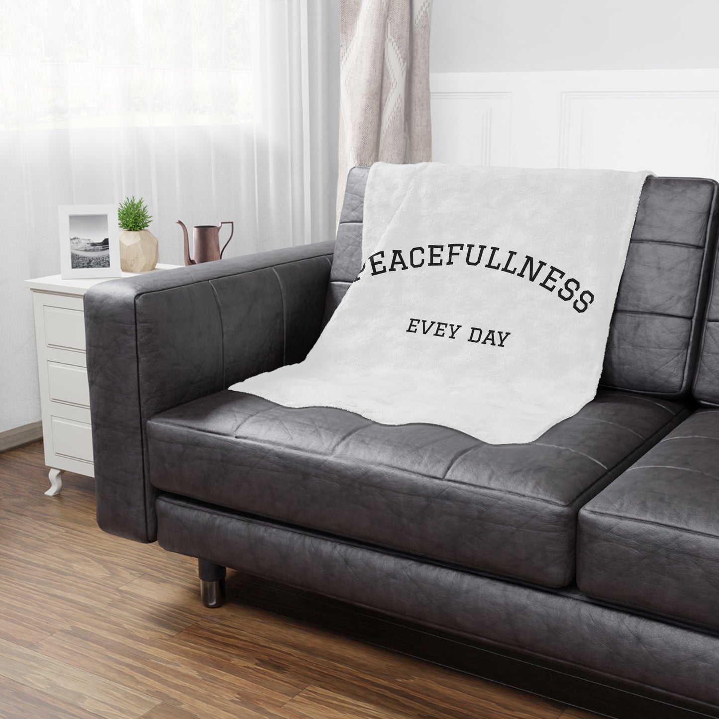 Peacefullness Every Day Minky Blanket — Cozy Minimalist Comfort Throw