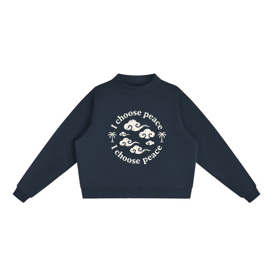 Essential Fleece Mock-Neck Crew Sweatshirt